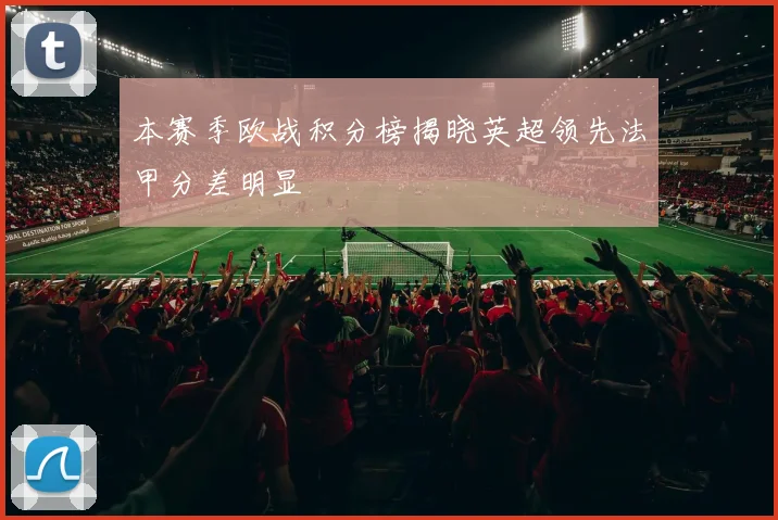 本赛季欧战积分榜揭晓英超领先法甲分差明显